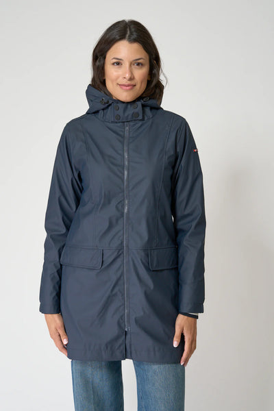 BATELA. CHUBASQUERO FORRO PELO LARGO. AZUL MARINO