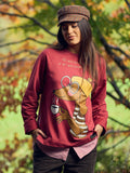 ANABEL LEE. SUDADERA CAFÉ