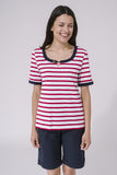 BATELA. CAMISETA NAVY CON BOTÓN (A2051) (COLOR ROJO) - MI CALLE DE PUERTO VALLARTA