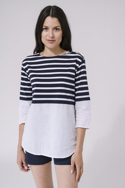 CAMISETA MARINERA EN DOS TEJIDOS (A-2061) - Main Image